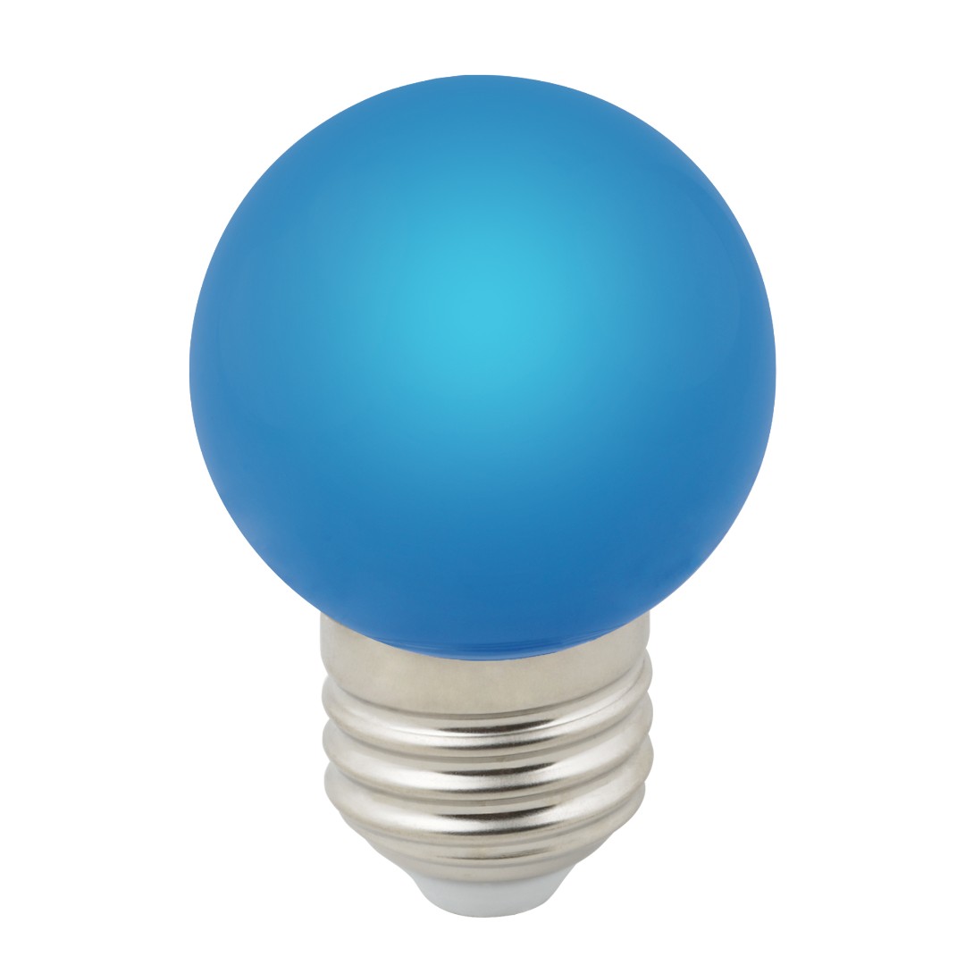 LED-G45-1W/BLUE/E27/FR/С Лампа декоративная светодиодная. Форма шар