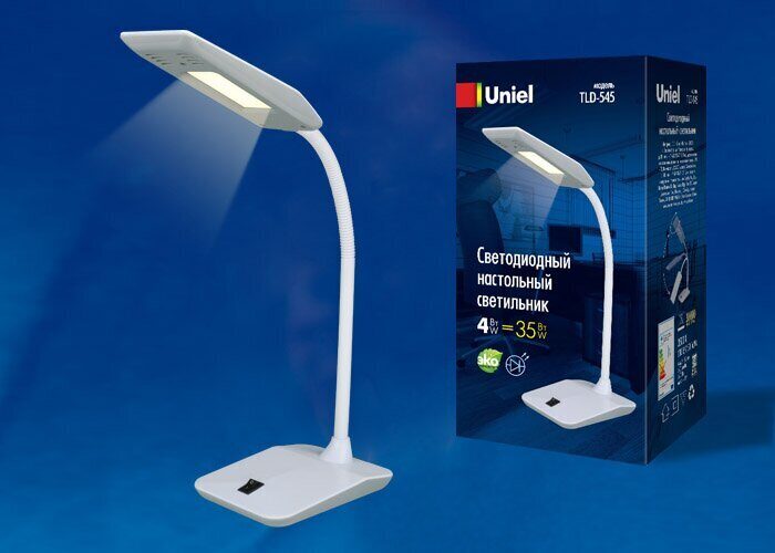 TLD-545 Grey-White/LED/350Lm/3500K Светильник настольный, 4W. Механический выключатель. Серый с белы TLD-545 Grey-White/LED/350Lm/3500K Светильник настольный, 4W. Механический выключатель. Серый с белы